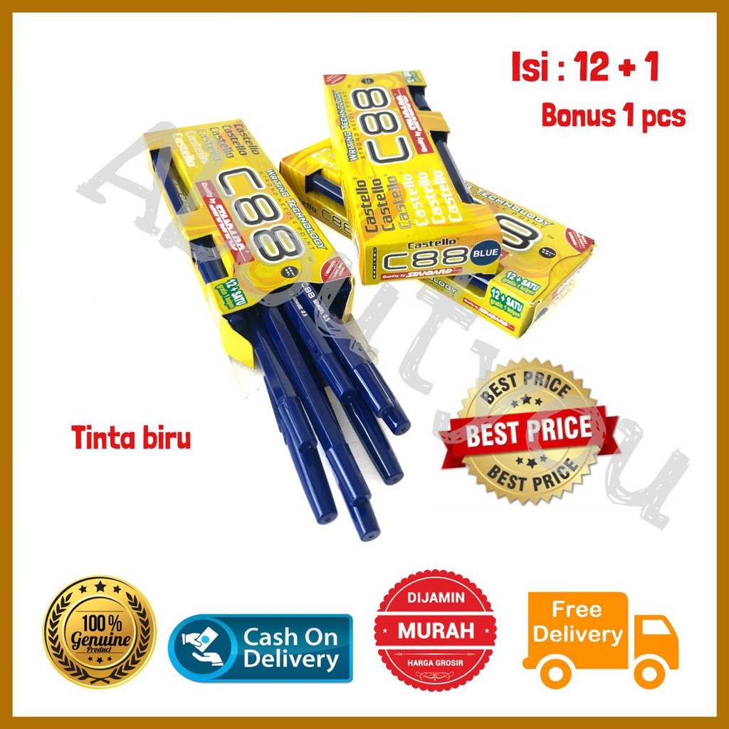 

Promo Pen Pulpen C88 STANDARD ball pen BIRU 0.5 mm murah batang