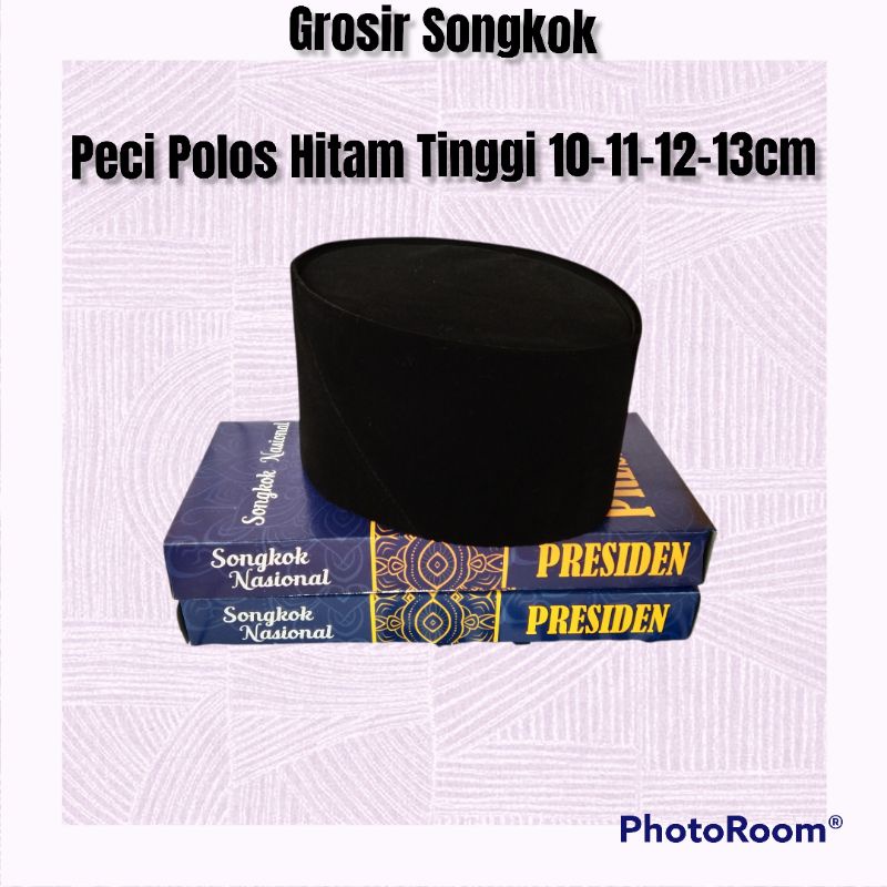 Peci Tinggi 11,12,13cm Kopiah Tinggi 12cm Songkok Tinggi 12cm Peci Polos Songkok Polos