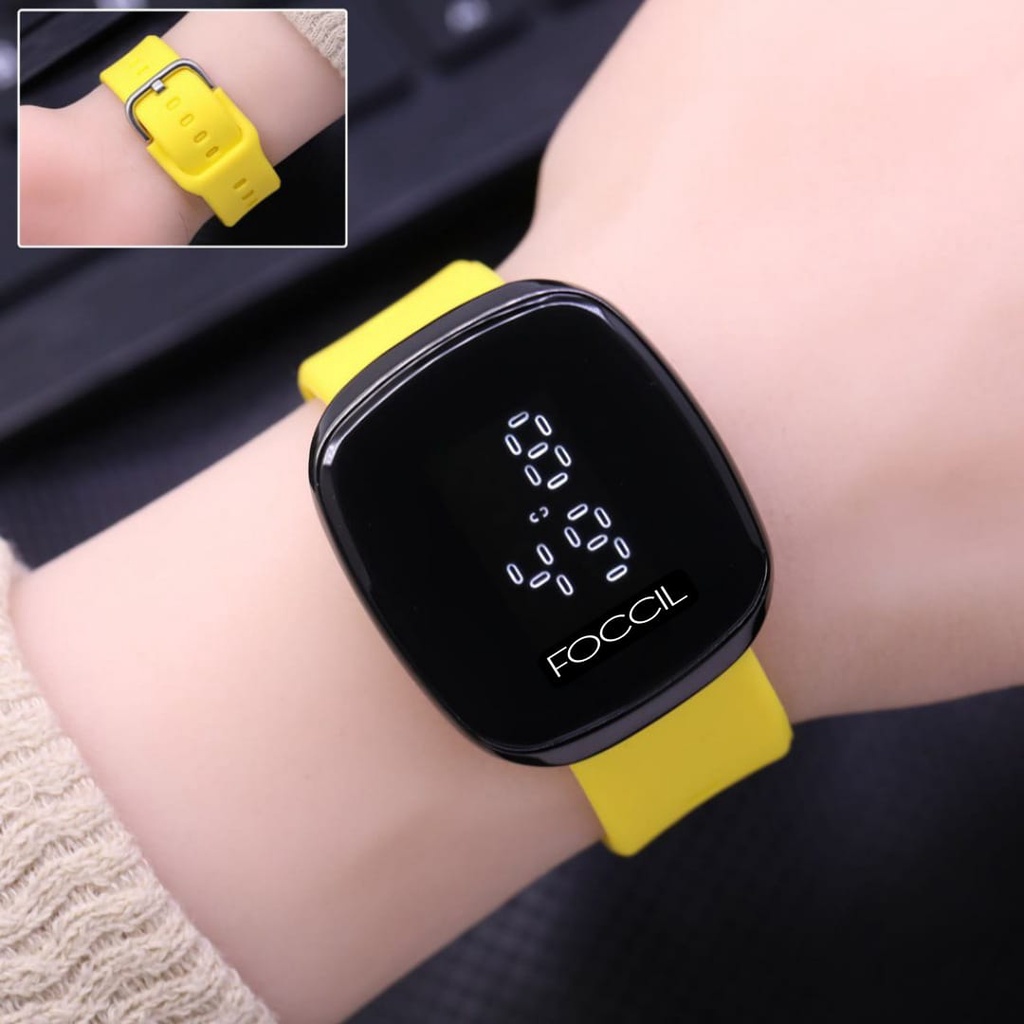 BISA COD JAM TANGAN WANITA ELEGAN CEWEK LED WATCH STRAP RUBBER DIGITAL FS40