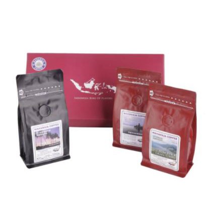 

Fresh Roast Eco Gift Set Kopi Luwak Sangrai 3 pack gift box 2 Arabika + 1 Robusta Gift Box