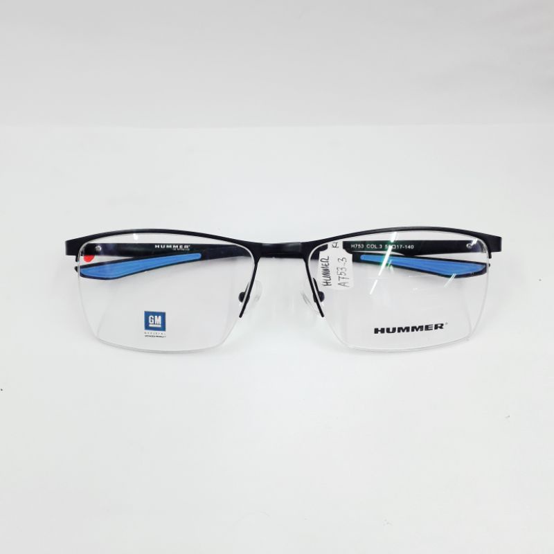 Kacamata Hummer Male's Half Frame H.753 Col.3(Black)