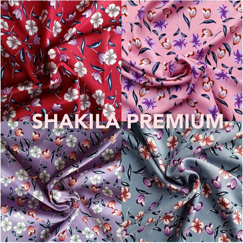 Kain Shakila Motif Bunga Cantik harga setengah meter