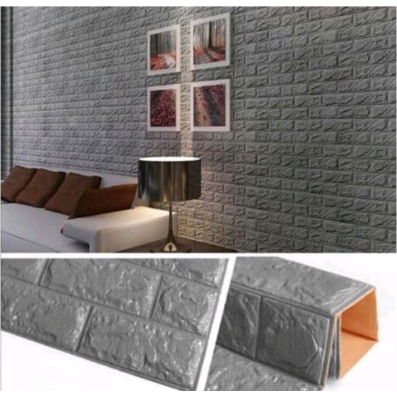 wallpaper dinding bata 3d / uk 77x70cm