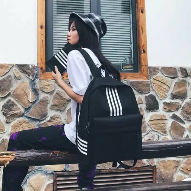 Backpack Tas Ransel Sekolah SD SMP SMA Kuliah Garis Tiga