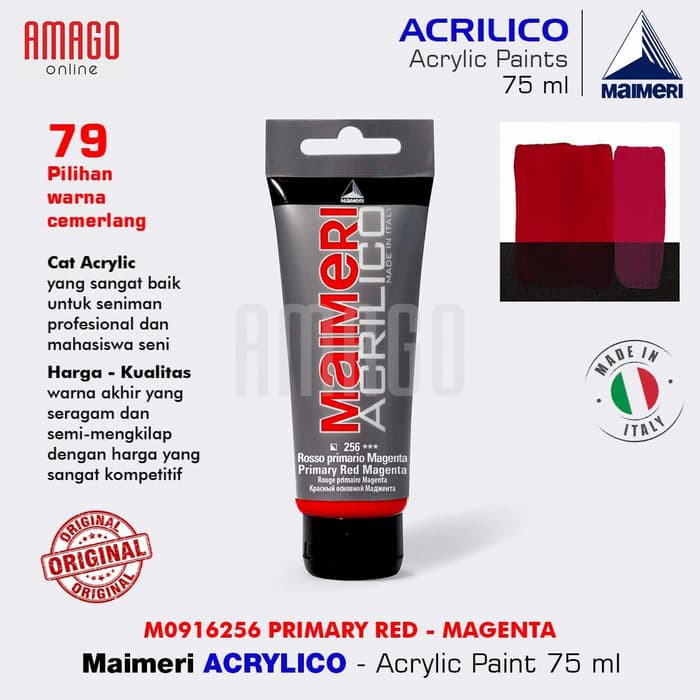 MAIMERI ACRILICO - ACRYLIC PAINT - PRIMARY RED MAGENTA -75ML- M0916256