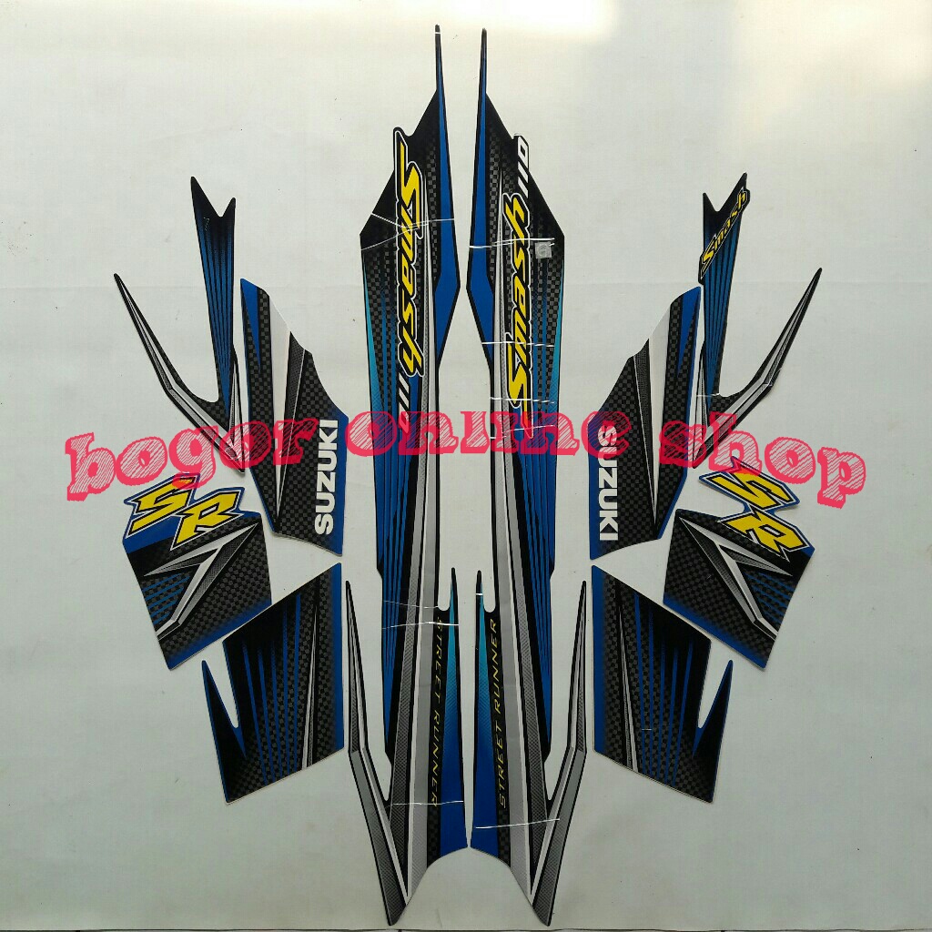 sticker motor smash sr 110 2007 hitam-biru