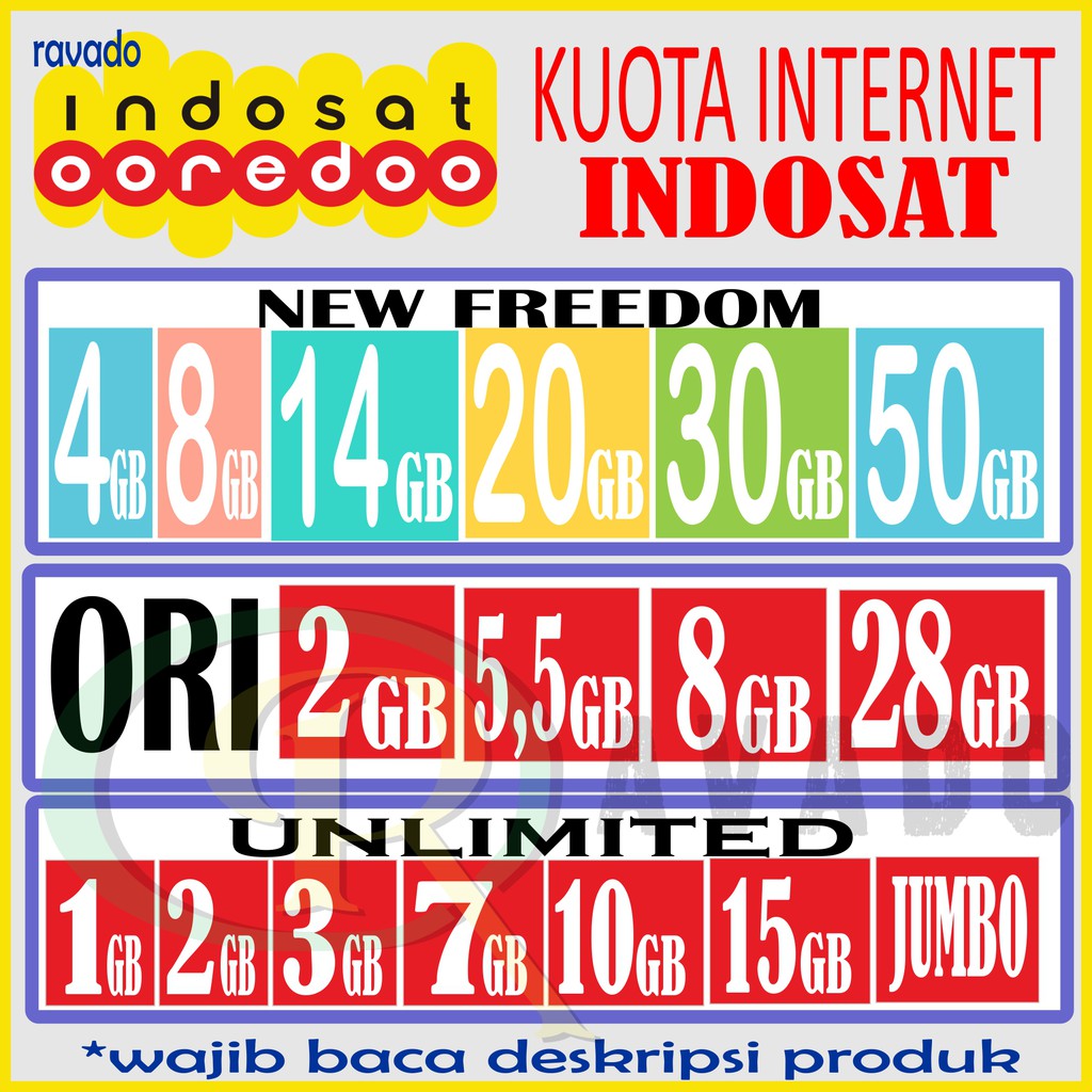 Paket Data Kuota Internet Murah Indosat New Freedom Internet Ori Unlimited Mini Shopee Indonesia