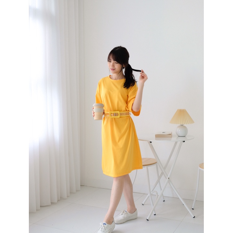 Kadaka D-0187 Basic Loose Dress with Matching Belt