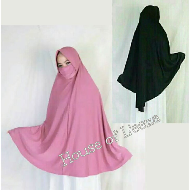 KERUDUNG NIQOB/ JILBAB MASKER/ KHIMAR CADAR PET ANTEM SUPER JUMBO XXL .