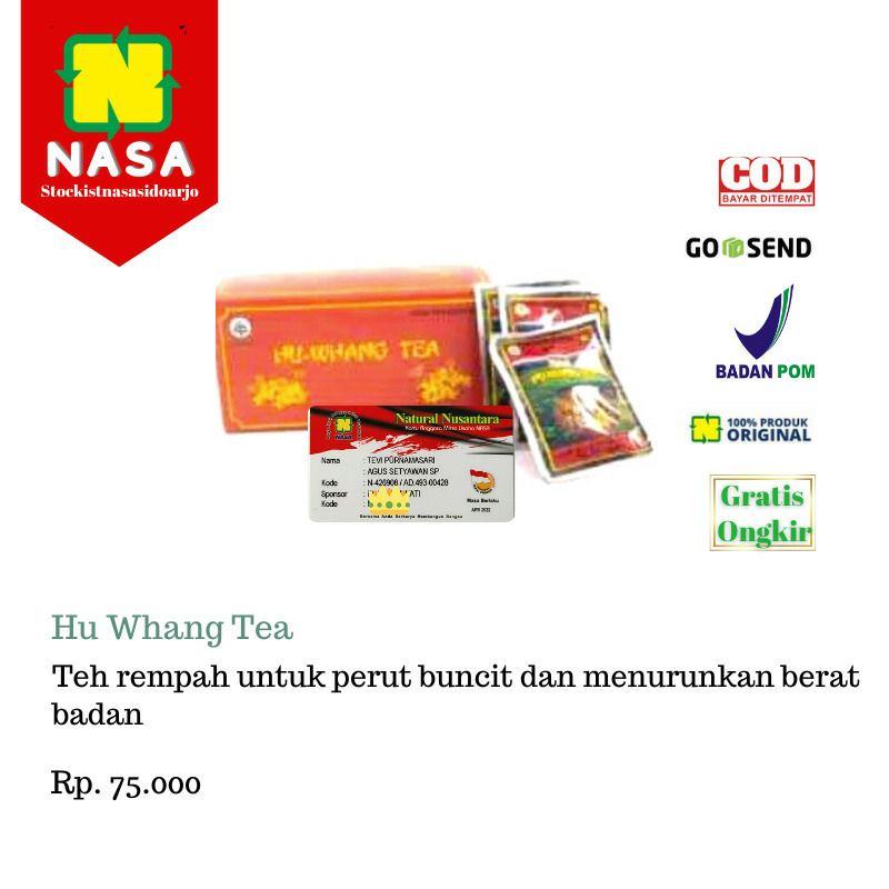 HWANG TEA NASA , SOLUSI PERUT BUNCIT - HU WHANG TEA NASA -TEH KESEHATAN -TEH PELANGSING -DIET SEHAT