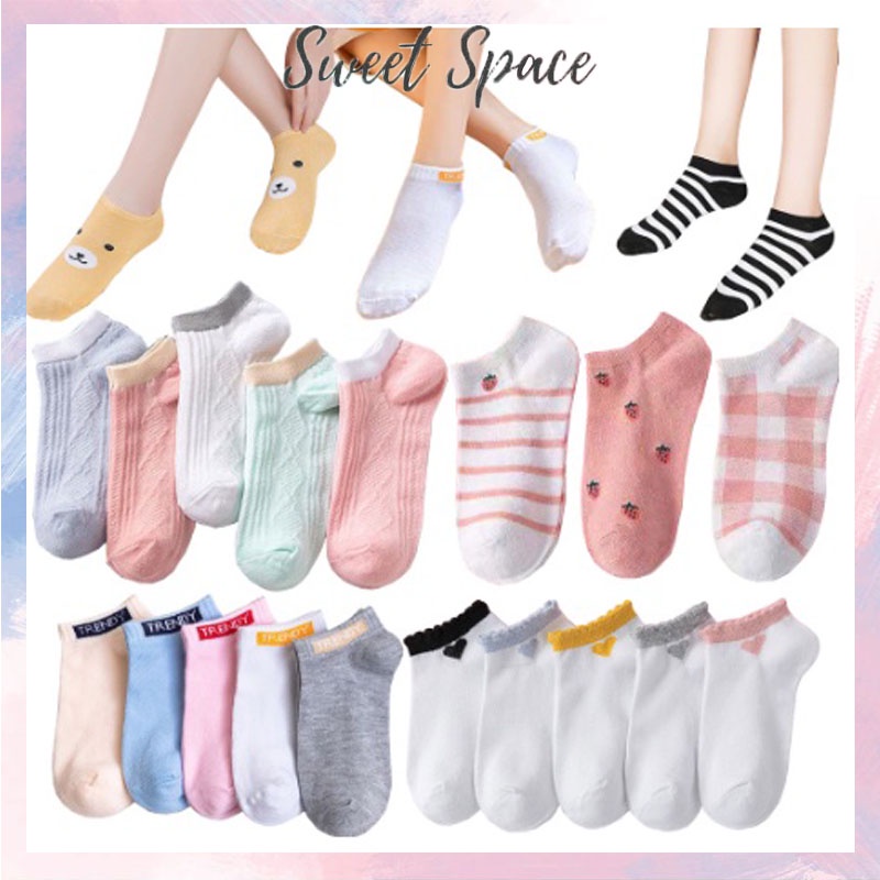 KAOS KAKI PENDEK SEMATA KAKI MOTIF LUCU | SHORT ANKLE CUTE SOCKS [SWEETSPACE]
