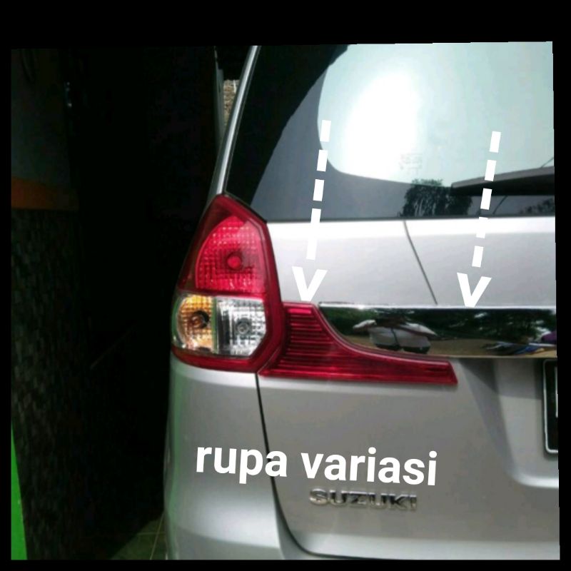 list lis trundlite pintu bagasi belakang mobil Suzuki new ertiga 2014 2015 2016 2017 chrome crome carbon tempel