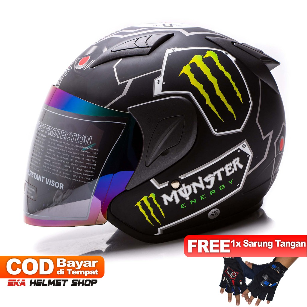 [Helm Dewasa] MSR Helmet Javelin - Monster - Hitam Doff + Promo Gratis Sarung Tangan