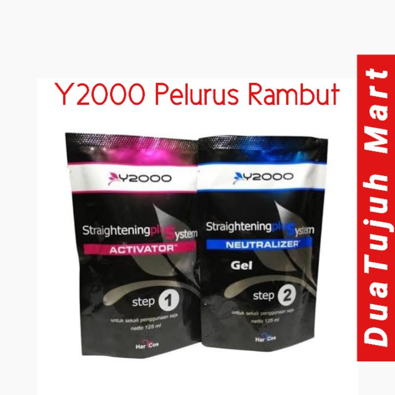 Y2000 Paket Pelurus Rambut / Hair Straightening Plus System - (step 1 - 125ml dan step 2 - 125ml) (✔️BPOM)