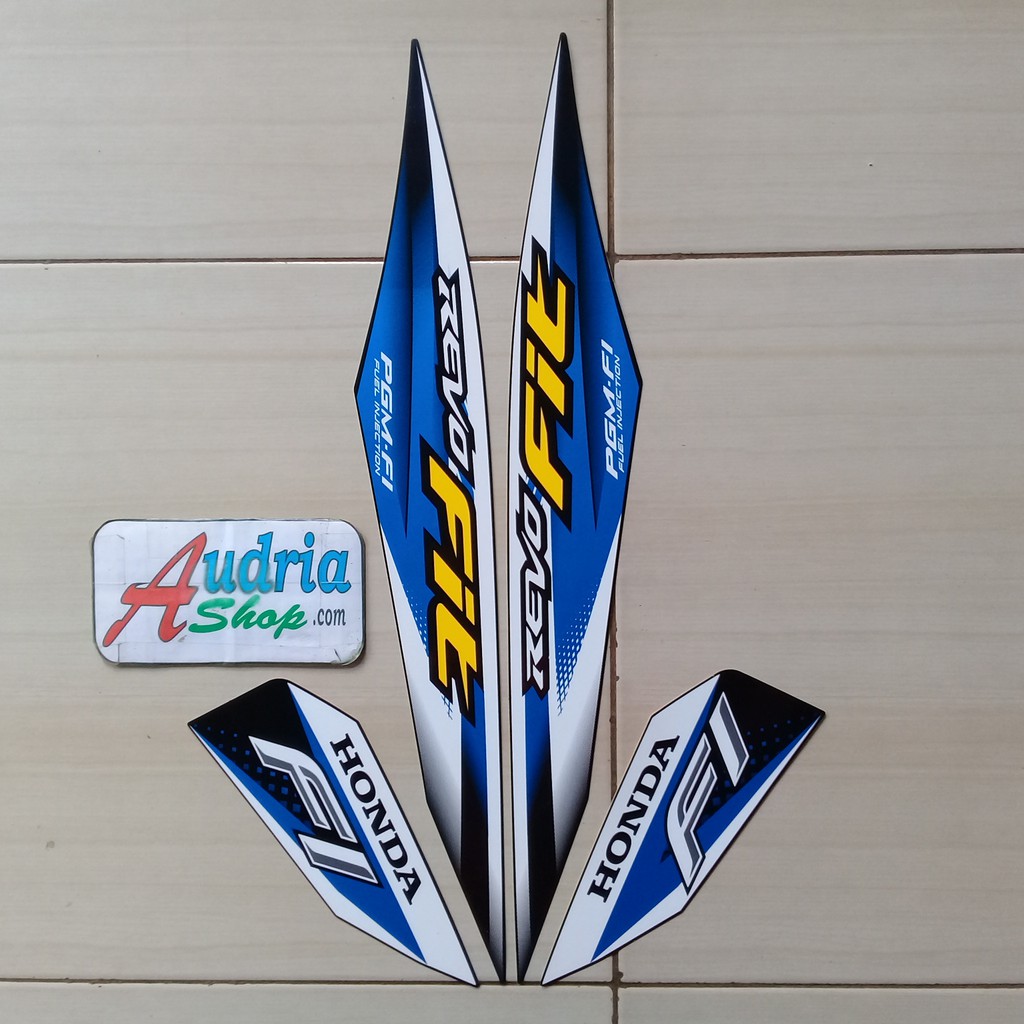 Sticker Striping Motor Honda Revo Fit Fi 2020 Biru Shopee Indonesia