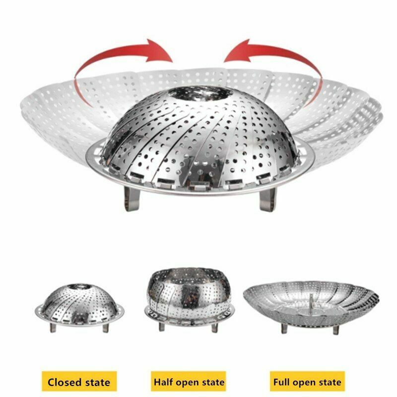 TATAKAN KUKUSAN Panci Steamer Stainless Lipat Flexible Kukus Dimsum Makanan Sayur Ikan Kue