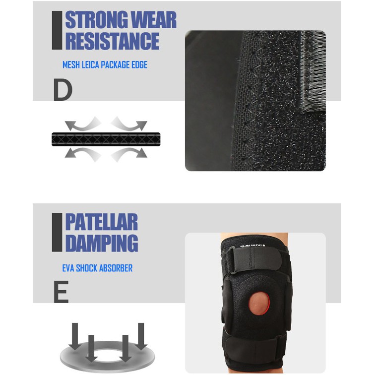 7907 AOLIKES Knee Pad Support Penyangga Lutut Almunium Plate Knee Patella Terapi Deker Lutut Kneepad