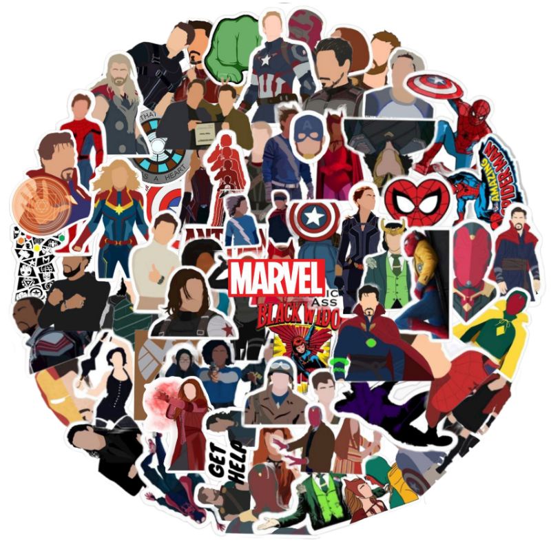 73pcs stiker marvel stiker marvel seriker kulkas /stiker helm /stiker helm / stiker helm