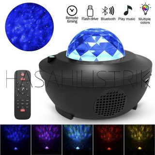 Proyektor lampu Dengan Speaker Langit Malam Bintang 2in1 Galaxy Nebula Lamp Starry Projector Light Lampu TidurLampu Hias