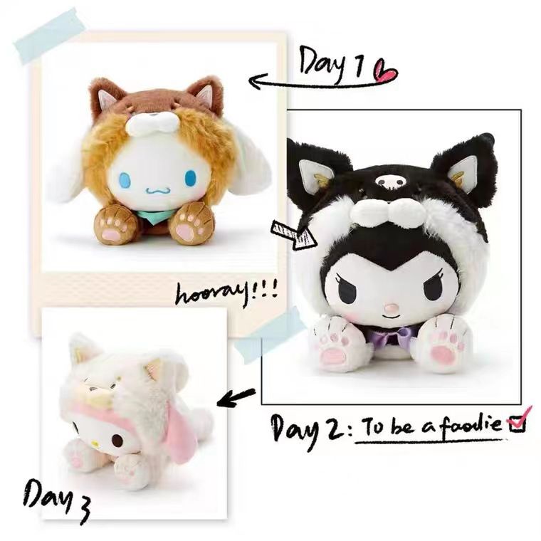 MAINAN BONEKA CINNAMOROLL MELODY KUROMI KOSTUM DOG ANJING PET FLUFFY IMPOR