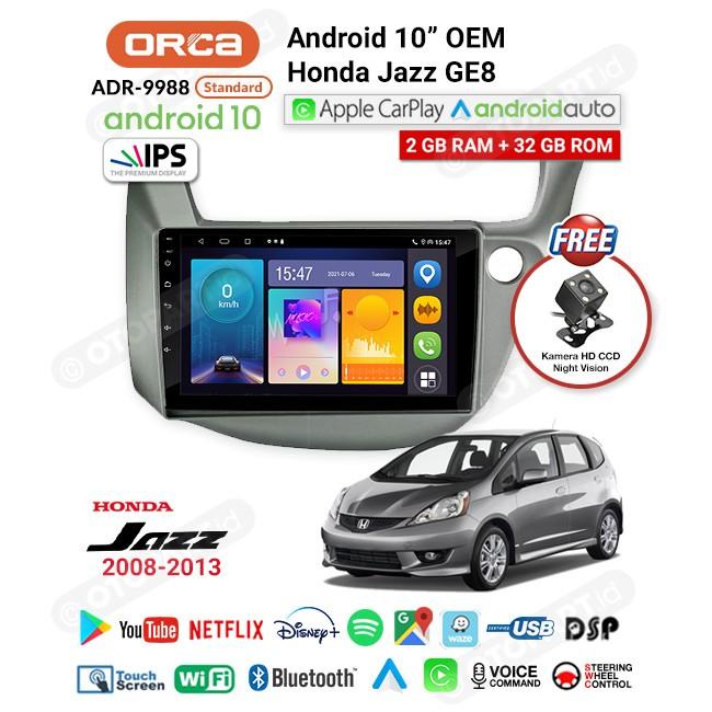 Head Unit Tv Android 10" Inch Oem Honda Jazz Ge8 2008-2013 Orca