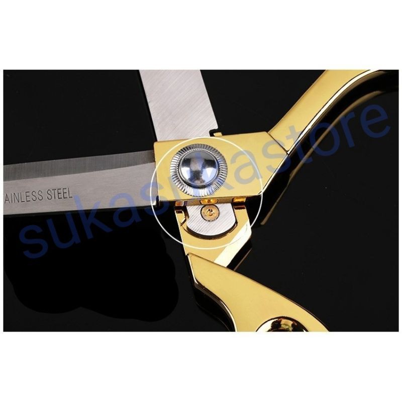 Gunting Kain Emas Besar Gold Handle/Big Size 10.5inch /26.5cm High Quality stainless steel Profesional Tailor Scissor