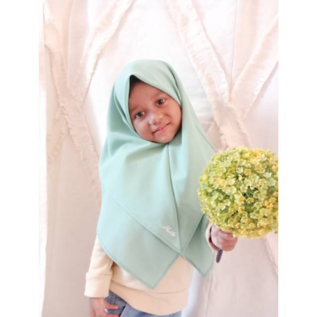 hijab anak segi empat instan 2 layer bolak balik