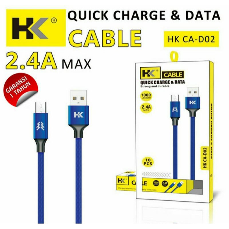 Kabel Data Charger Fast Charging HK D02 Type C Usb Quick Charge 2.4A Cable Data Tipe C HK-D02