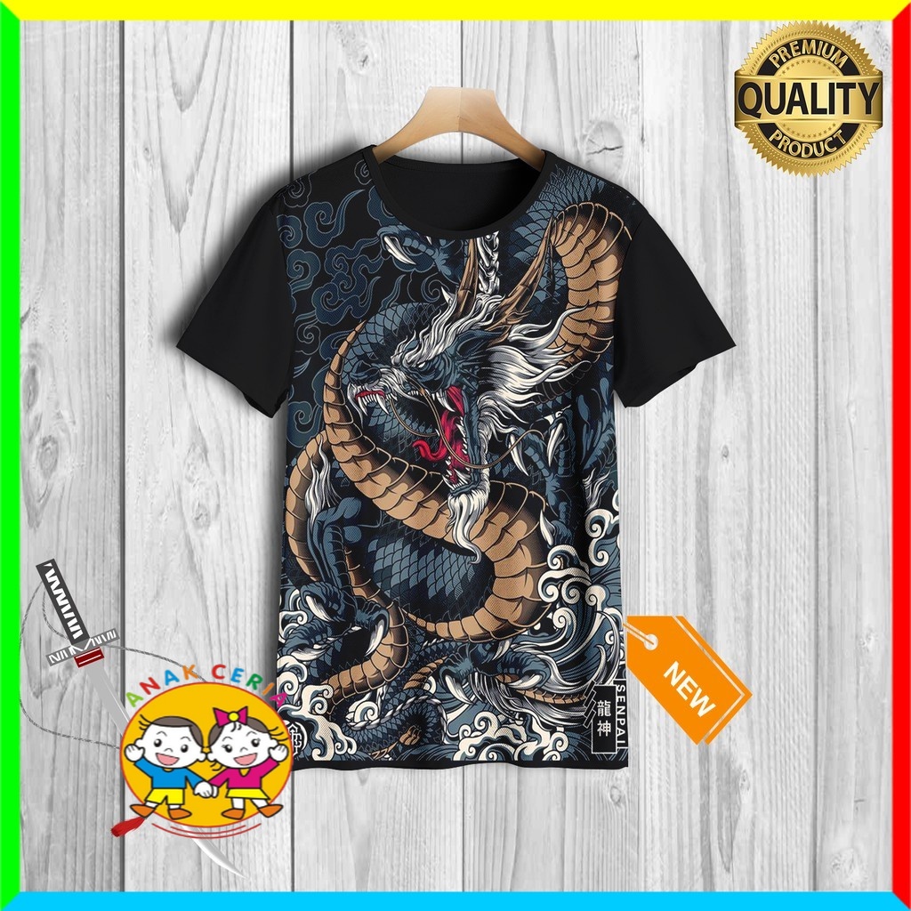 baju Kaos Anak Naga Jepang 3D