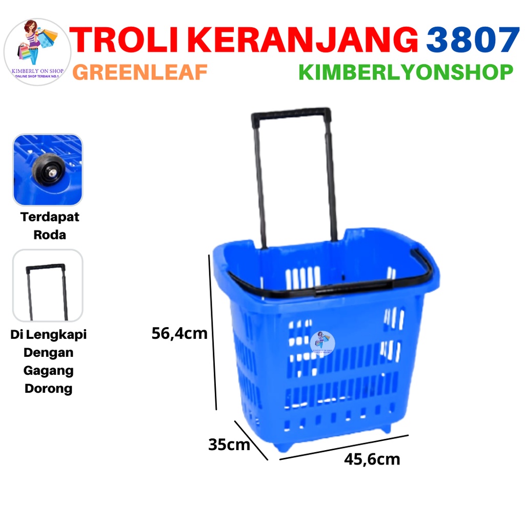 Keranjang Belanja Troli Pasar Supermarket 3807 Green Leaf