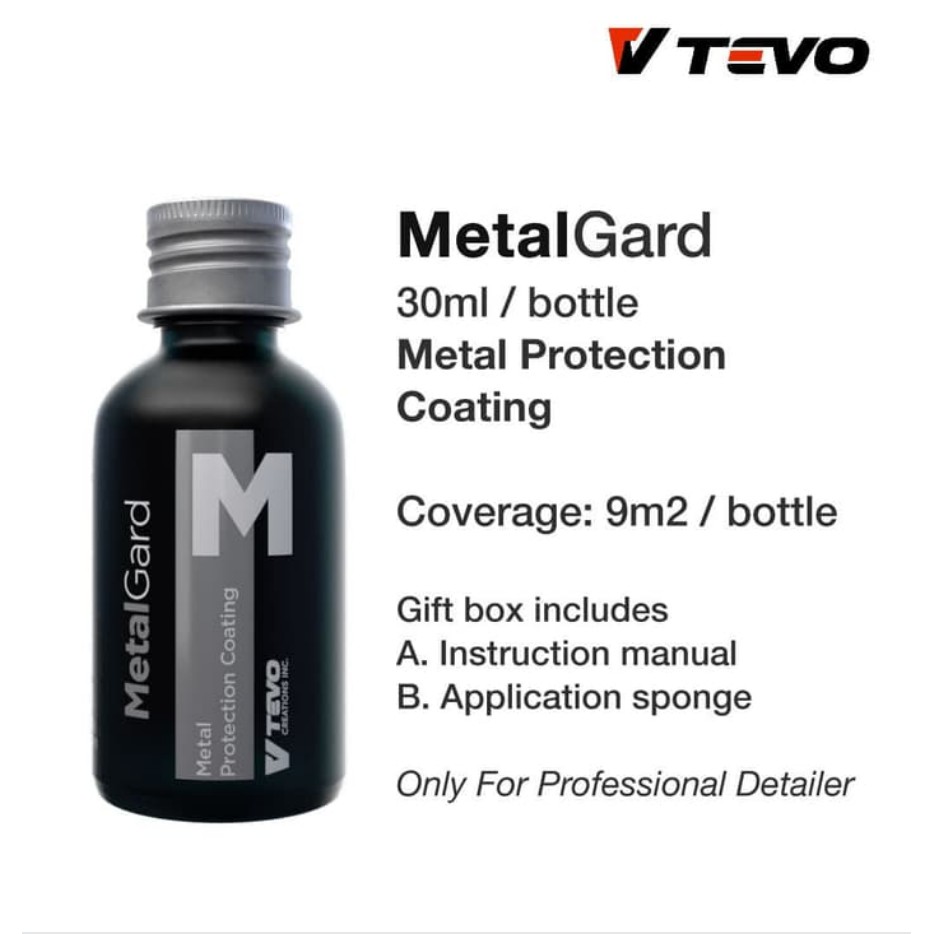 

TEVO MetalGard Logam, Resin, Velg, Rim, Fiber Nano Glass Coating 30ML Chrome, Stainless Steel, Besi