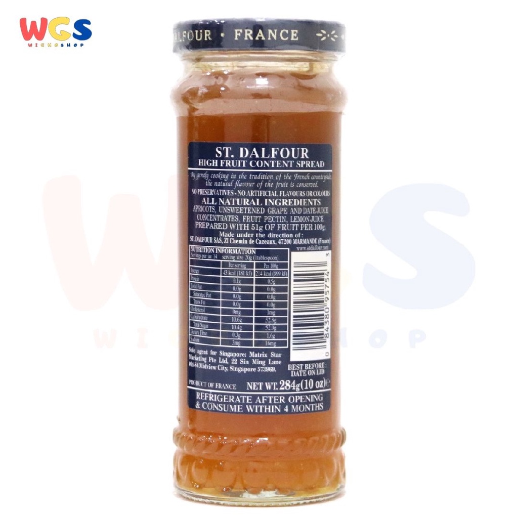 Selai St. Dalfour Thick Apricot Fruit Spread 284 gr