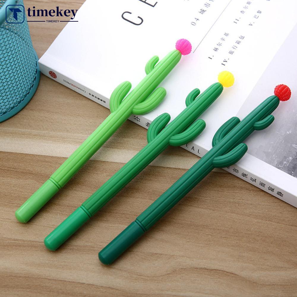 Timekey Pulpen Gel Desain Kaktus Kawaii Lucu Gaya Korea Untuk Stationery Sekolahkantor H5S8