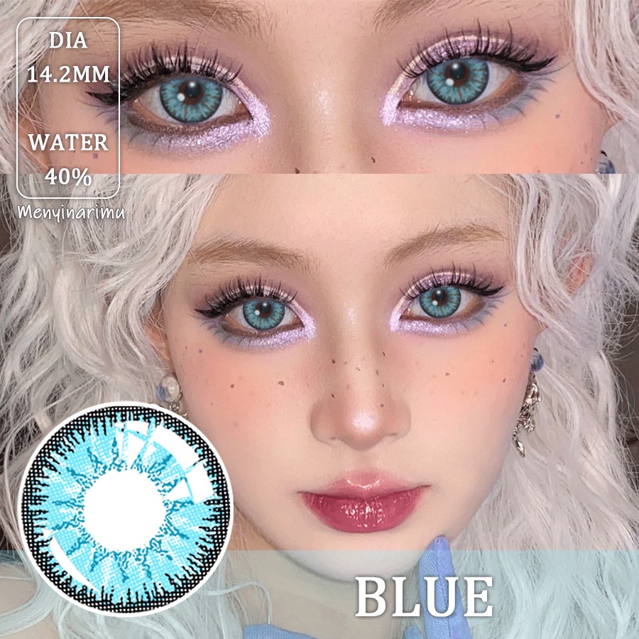 （COD）Softlens BLUE 1pasang Cosplay lensa kontak warna diameter 14.5MM gadis kartun halloween softlens kawaii mata yang besar mata lucu kartun softlens 2022 new matasoftlens mata