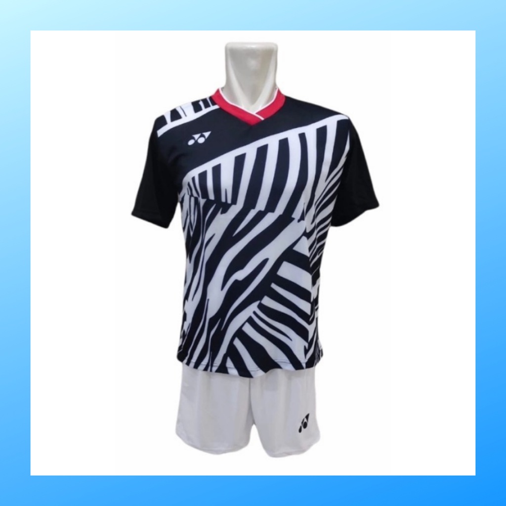 Kaos badminton pria jersey bulutangkis baju dan celana setelan wanita dewasa t-shirt outfit seragam jarsey kostum olahraga pakaian apparel sport jersy bulu tangkis casual jersi sudirman cup suit Y168 putih polos