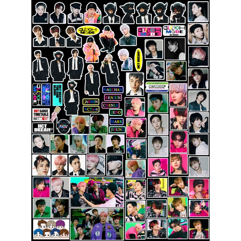 100pcs Stiker NCT DREAM Glitch Mode Anti Air Untuk Album Foto Idol Koleksi