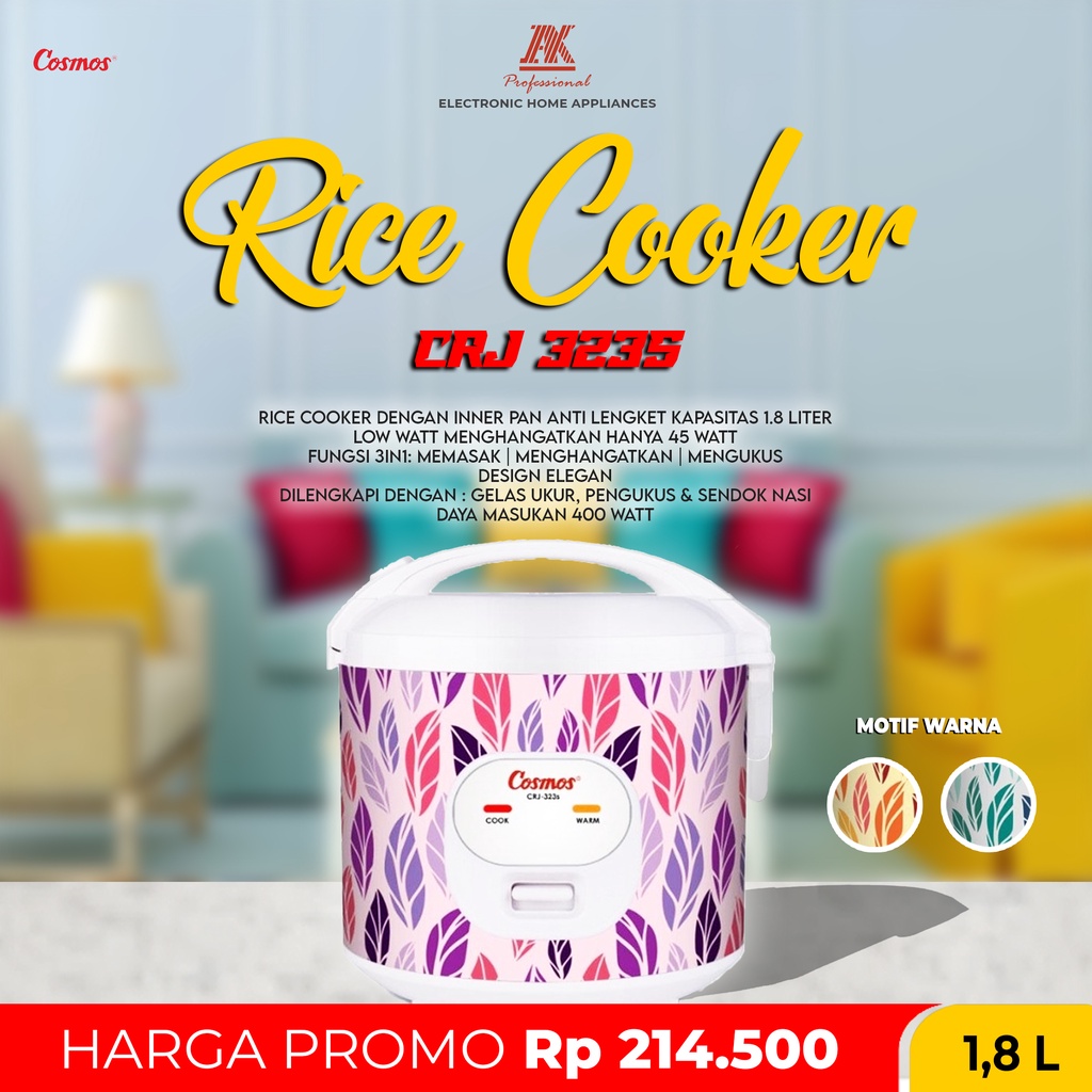 Magic Com / Rice Cooker Cosmos CRJ 323 S MURAH BANGET / GARANSI RESMI