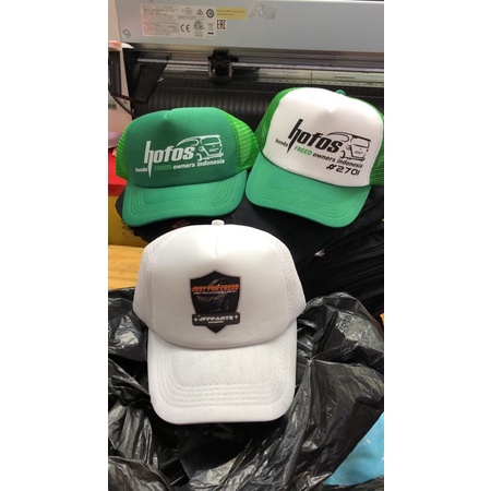 topi jaring/trucker polos/sablon,kaos sablon