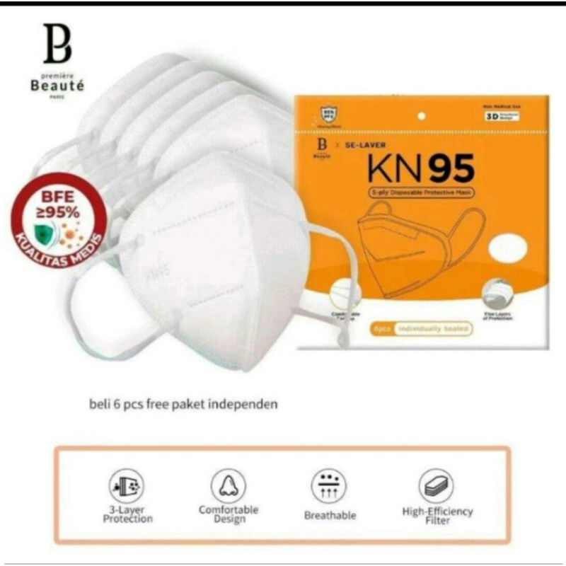 Masker KN95 BFE 95% - 5 Pcs