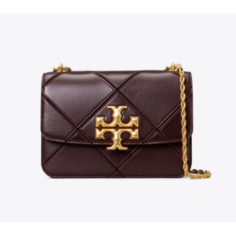 Tas Tory Burch 73590 Eleanor Quilted Convertible Shoulder Bag AMARANTH