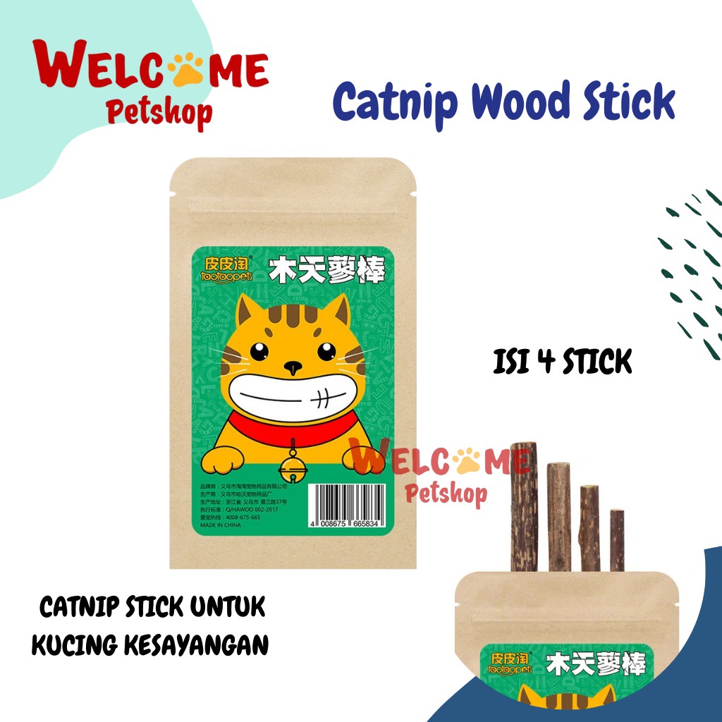 Catnip Wood Stick Isi 4 Kayu Kucing Catnip Wangi Mainan Cat Toy