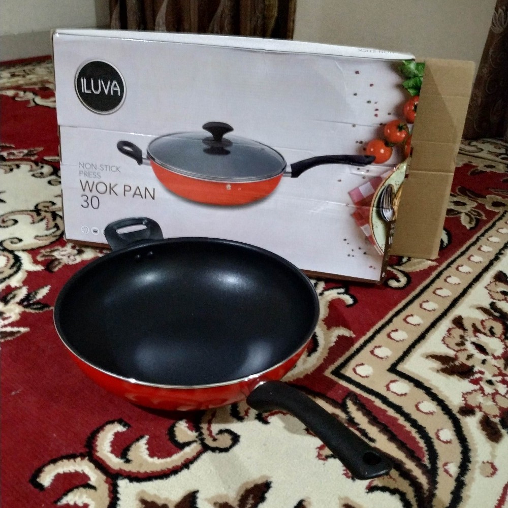Iluva Wok Pan 30cm Teflon Elegan Murah Berkualitas 0461