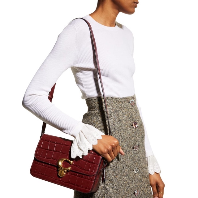 Coach Studio Croc-Embossed Shoulder Bag (C6640)