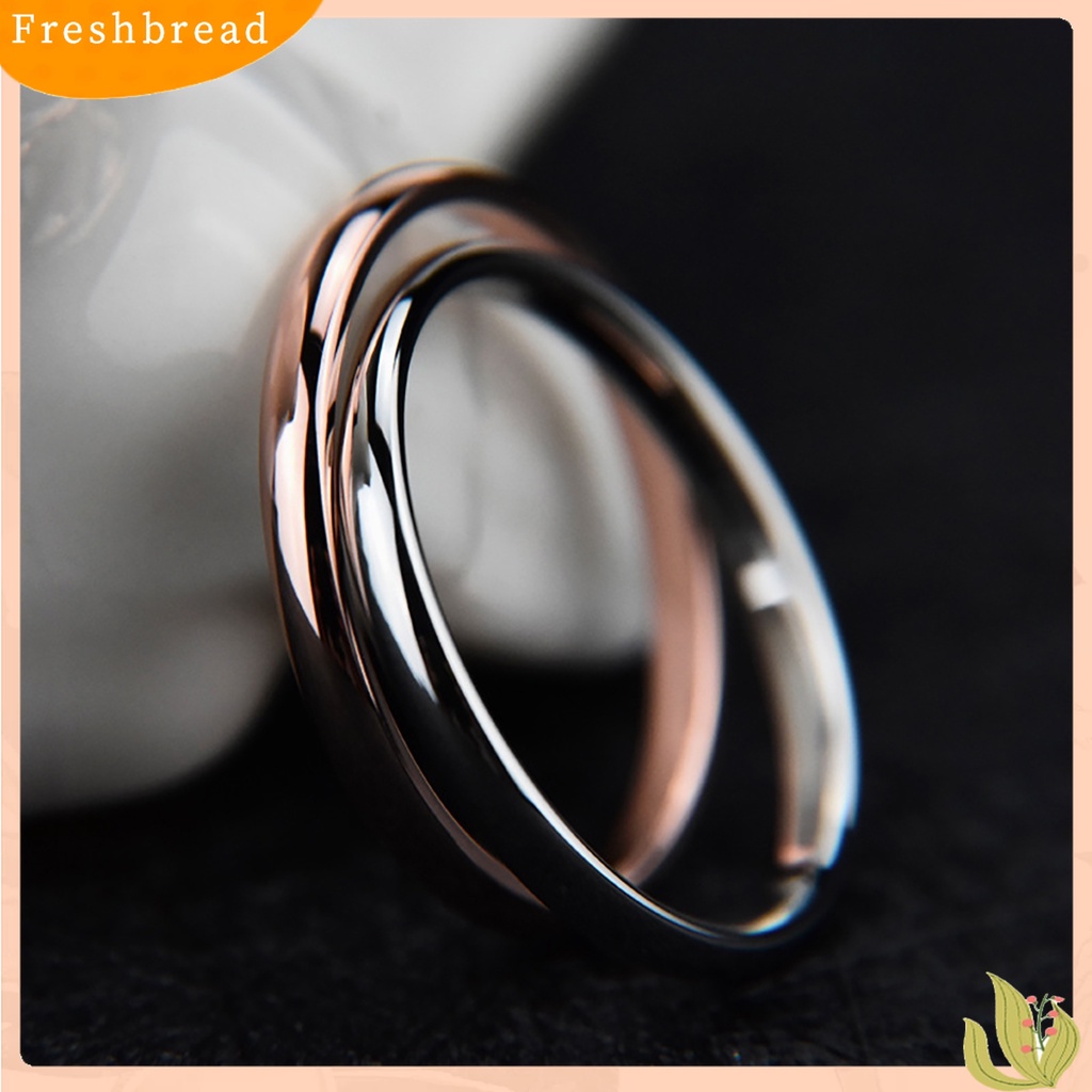 [TERLARIS]Couple Ring Versatile Delicate Titanium Steel Geometric Finger Ring for Banquet Party Anniversary Engagement