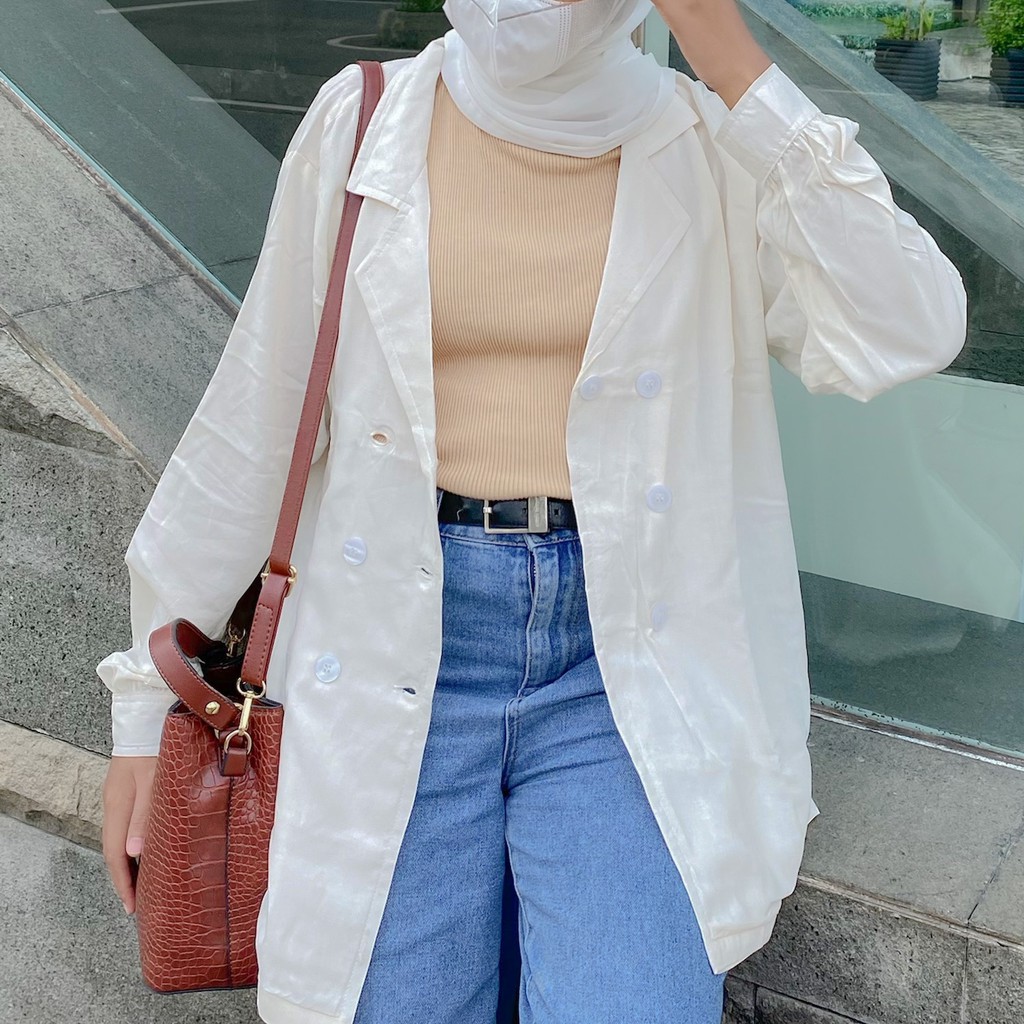 Hoolaqueen - Blazer Rayon - Blazer Kantoran - Blazer Flowy - Blazer Casual