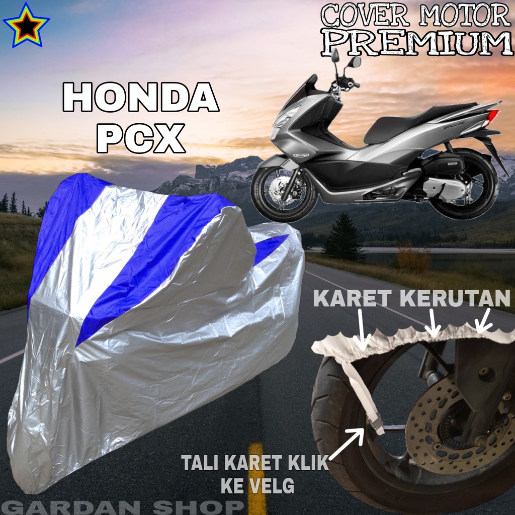 Sarung Motor HONDA PCX Silver BIRU Body Cover Honda PREMIUM