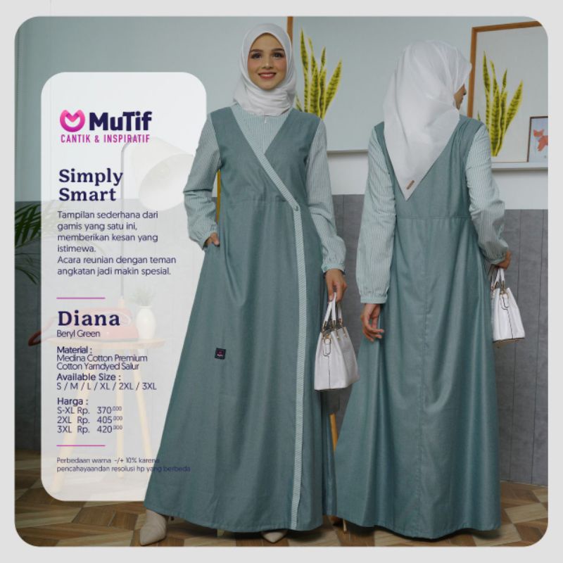 GAMIS MUTIF DIANA BERYL GREEN