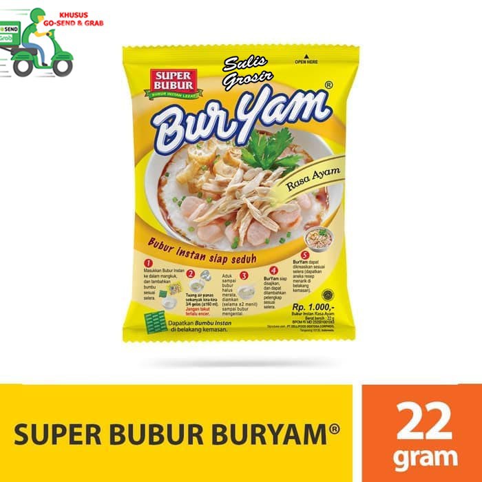 Super Bubur BURYAM Bubur Instan 1 renceng isi 10 Pcs