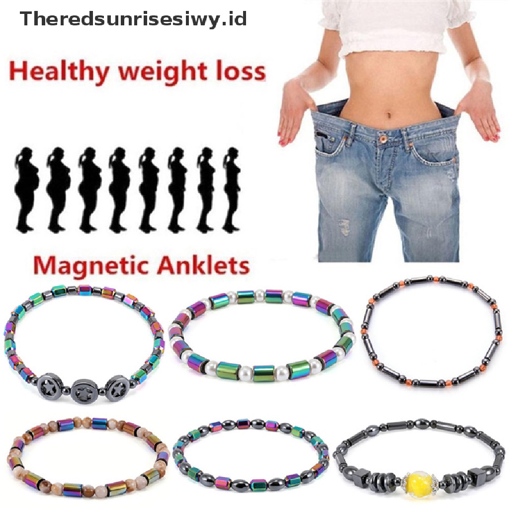 Gelang Kaki Batu Hematite Terapi Kesehatan Penurunan Berat Badan Untuk Wanita