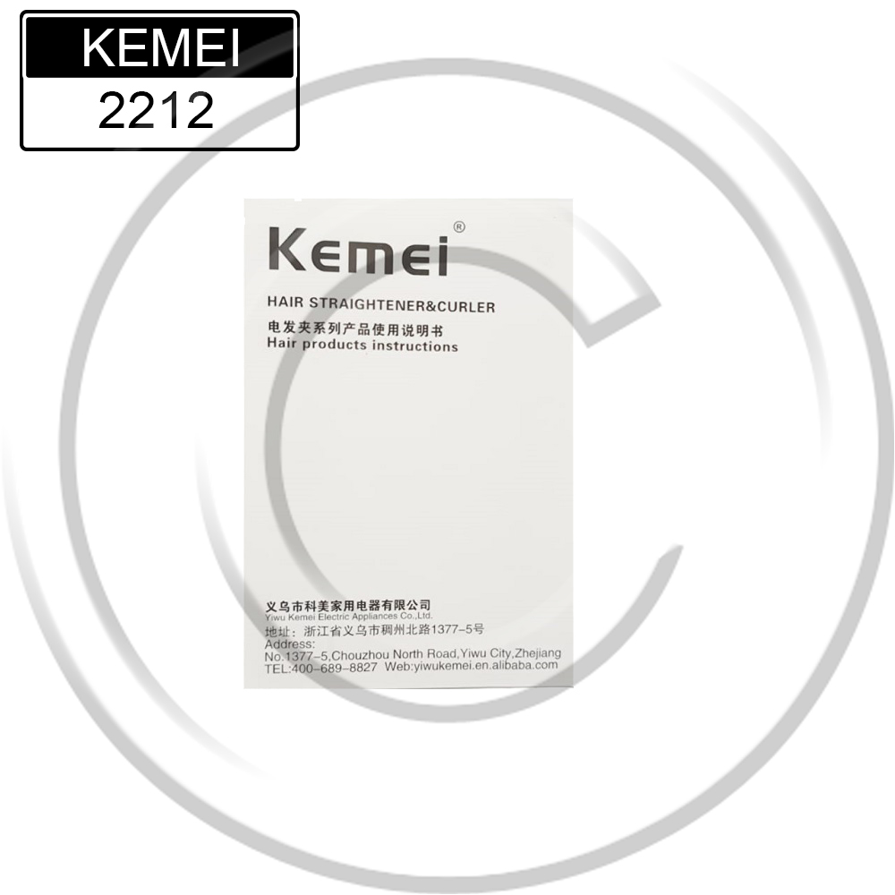 KEMEI / KM-2212 / Catokan Rambut Plat Lebar Lurus InfraRed